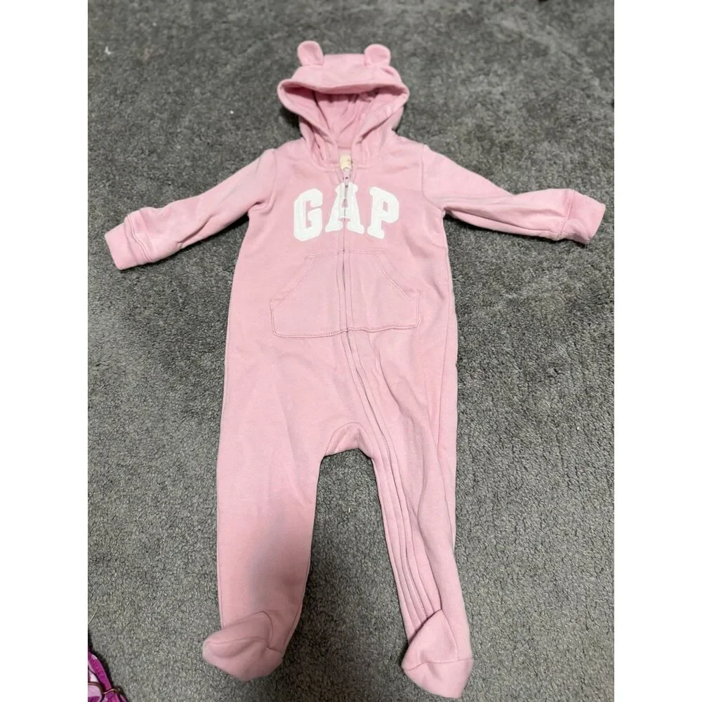 GAP Baby Bear Sweatshirt Bodysuit Pink Size 6-12 Month